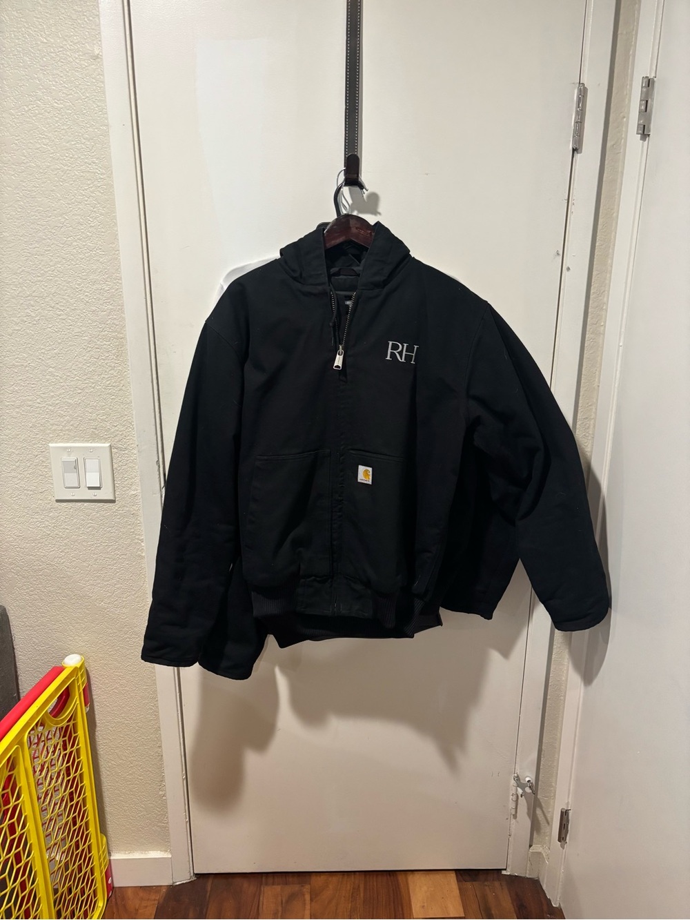 Carhartt Black Quilted Hooded Loose-Fit Jacket